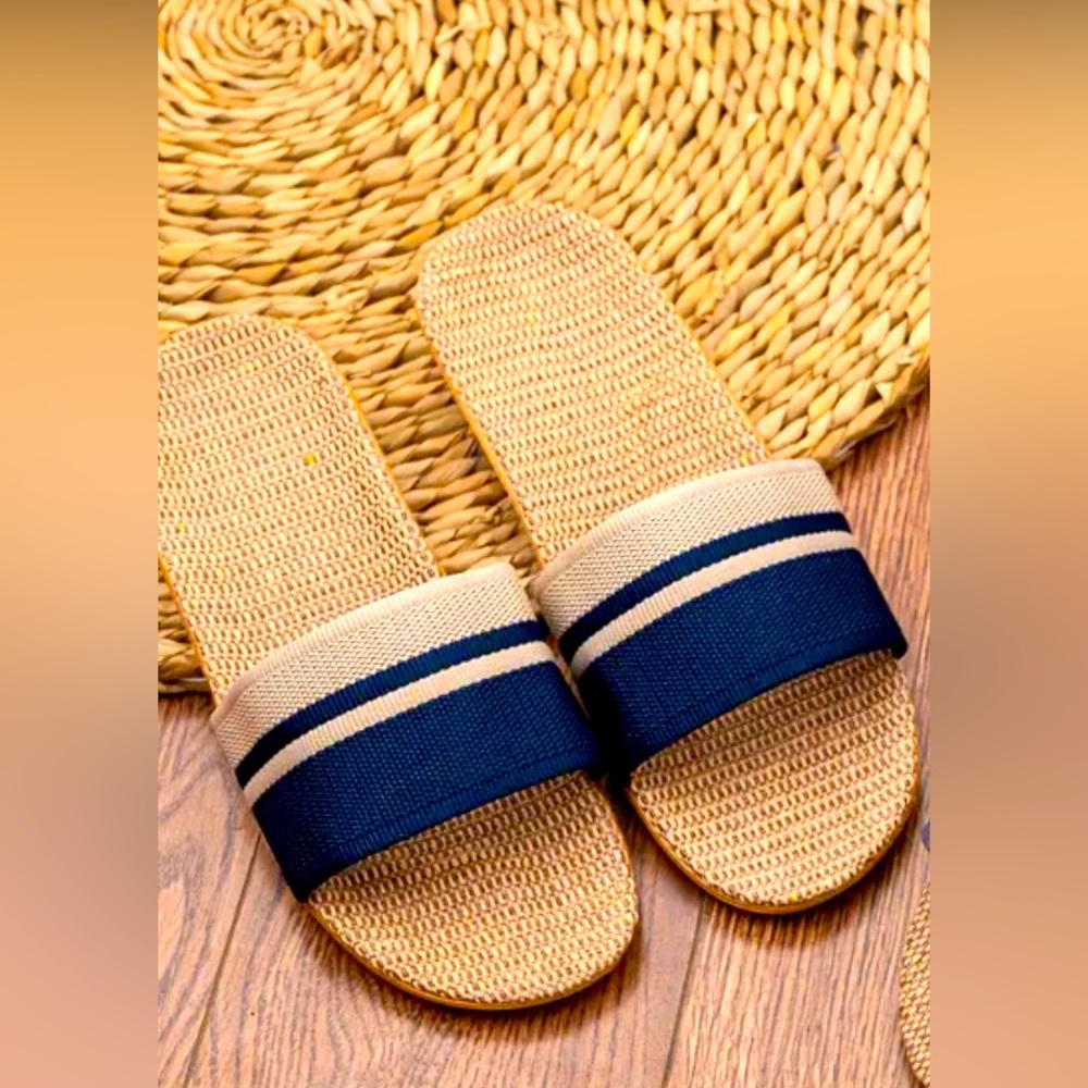 Casual Open Toe Flat Summer Shoes, Comfortable Indoor Home Slides